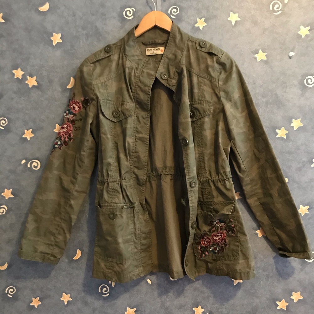 Camo Floral Embroidered Jacket